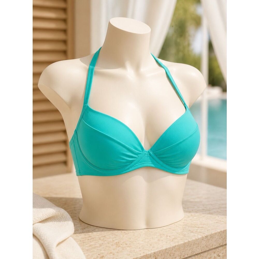 SEAFOAM GREEN UNDERWIRE PADDED VS SWIM TOP 32A